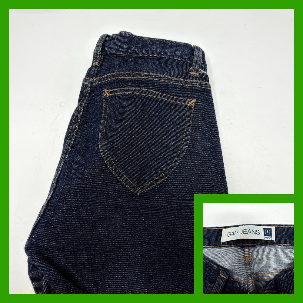 GAP Factory Jeans Womens Blue Dark Wash Straight Leg Shield Pocket Denim